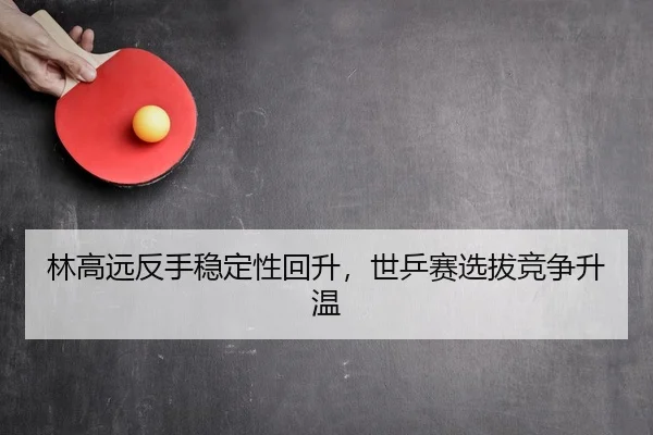 林高远反手稳定性回升，世乒赛选拔竞争升温
